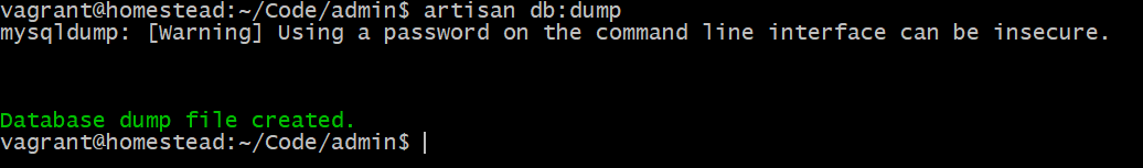 Database Dump Command